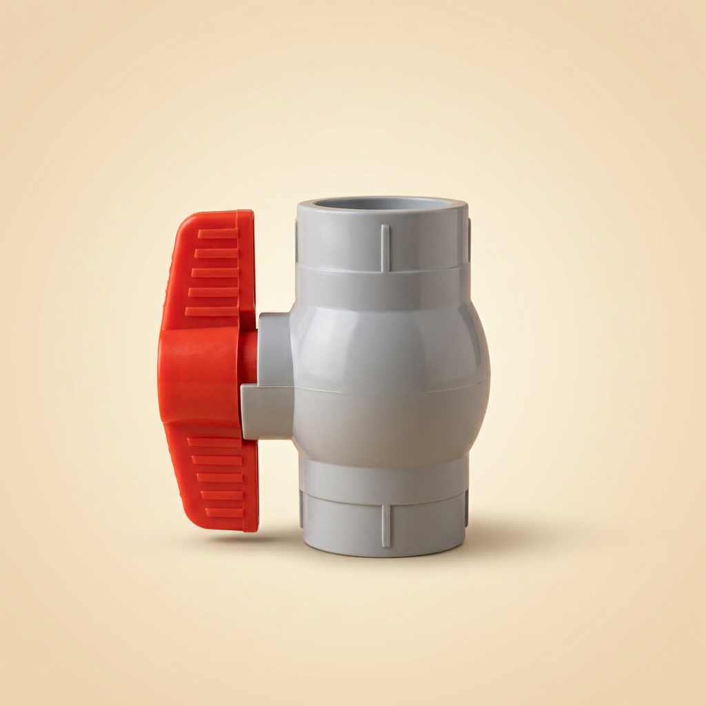 PVC Ball Valve Red Handle